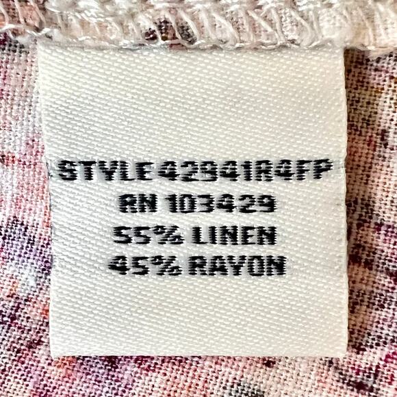 Caffe Marrakesh Square Neck Floral Button Up Linen Blouse Size XL NWT - Picture 4 of 9